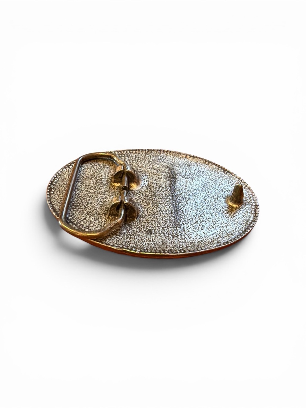 Vintage Iridescent Crystal Oval Belt Buckle with Black Accents - Picture 2 of 3